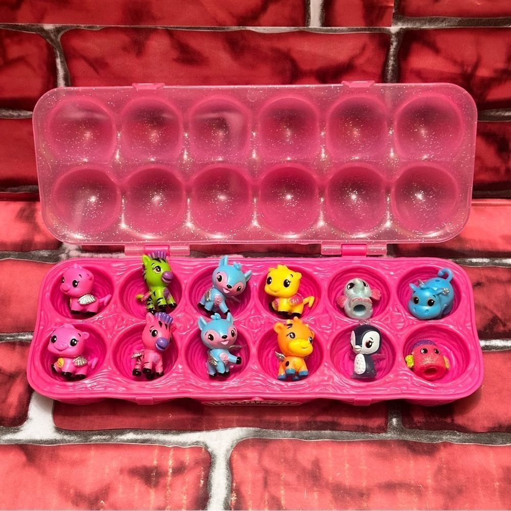 Hatchimals pink egg carton sparkle w/figures